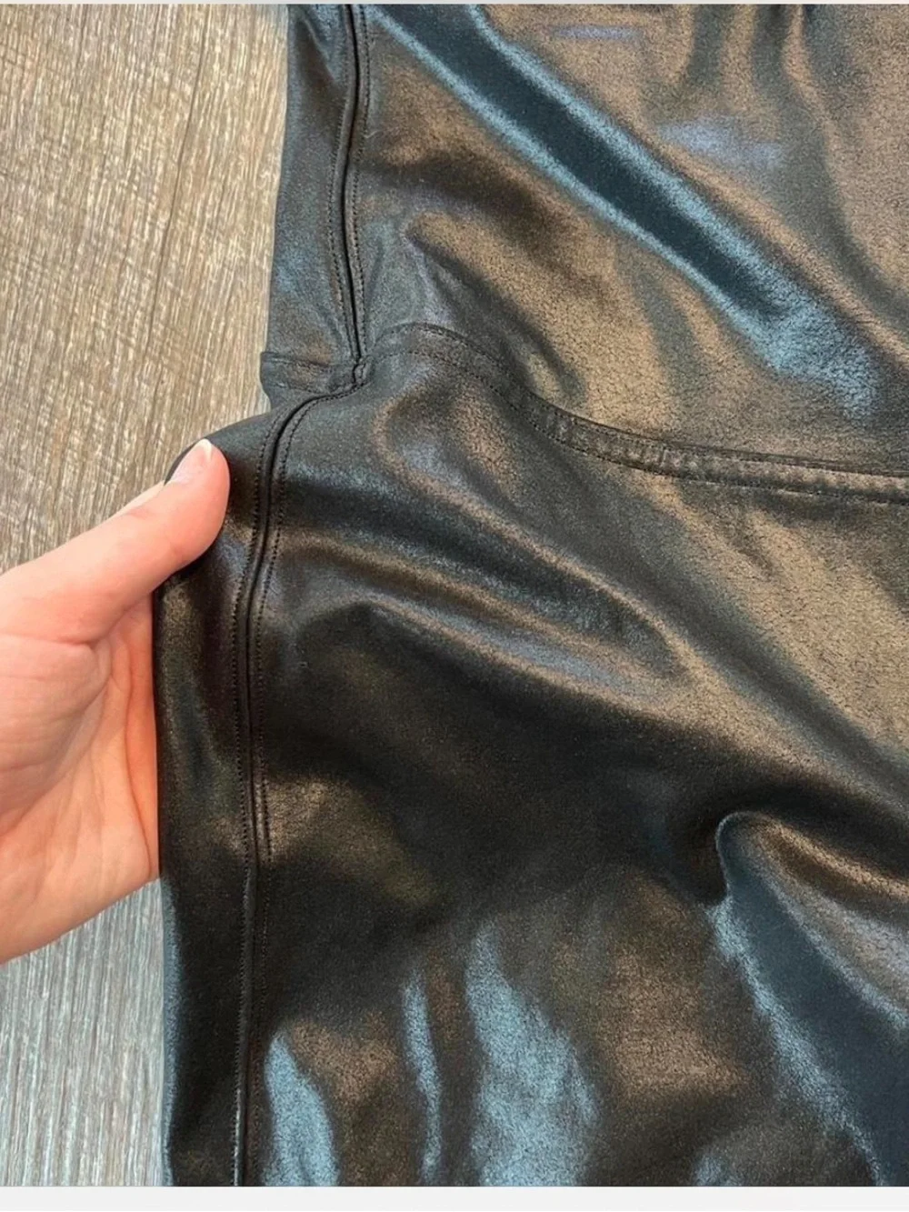 SPANX Black Faux Leather Leggings